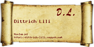 Dittrich Lili névjegykártya
